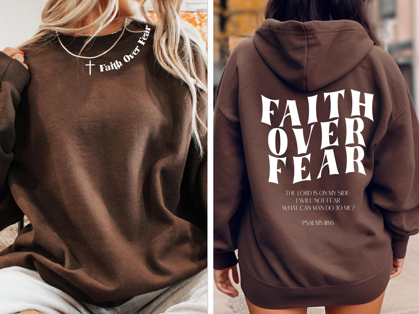 Christian Sweatshirt, Faith Over Fear Psalms 18:06 Shirt, Bible Verse Shirt, Religious Shirts, Faith Hoodie, Church Tee,Christian Gift