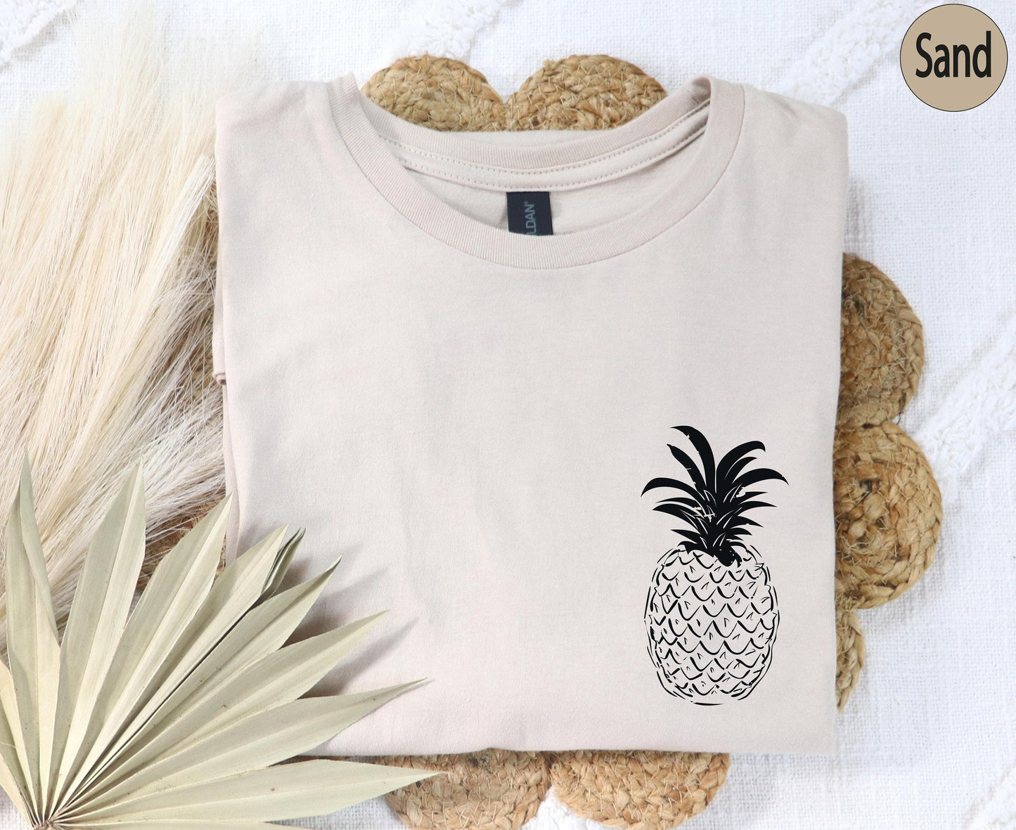Minimalist Pineapple Sweatshirt | Pocket Fruit Shirt, Gift For Plant Lover, Trendy Hoodie, Summer Vibes, Foodie T Shirt, Vegan Shirt