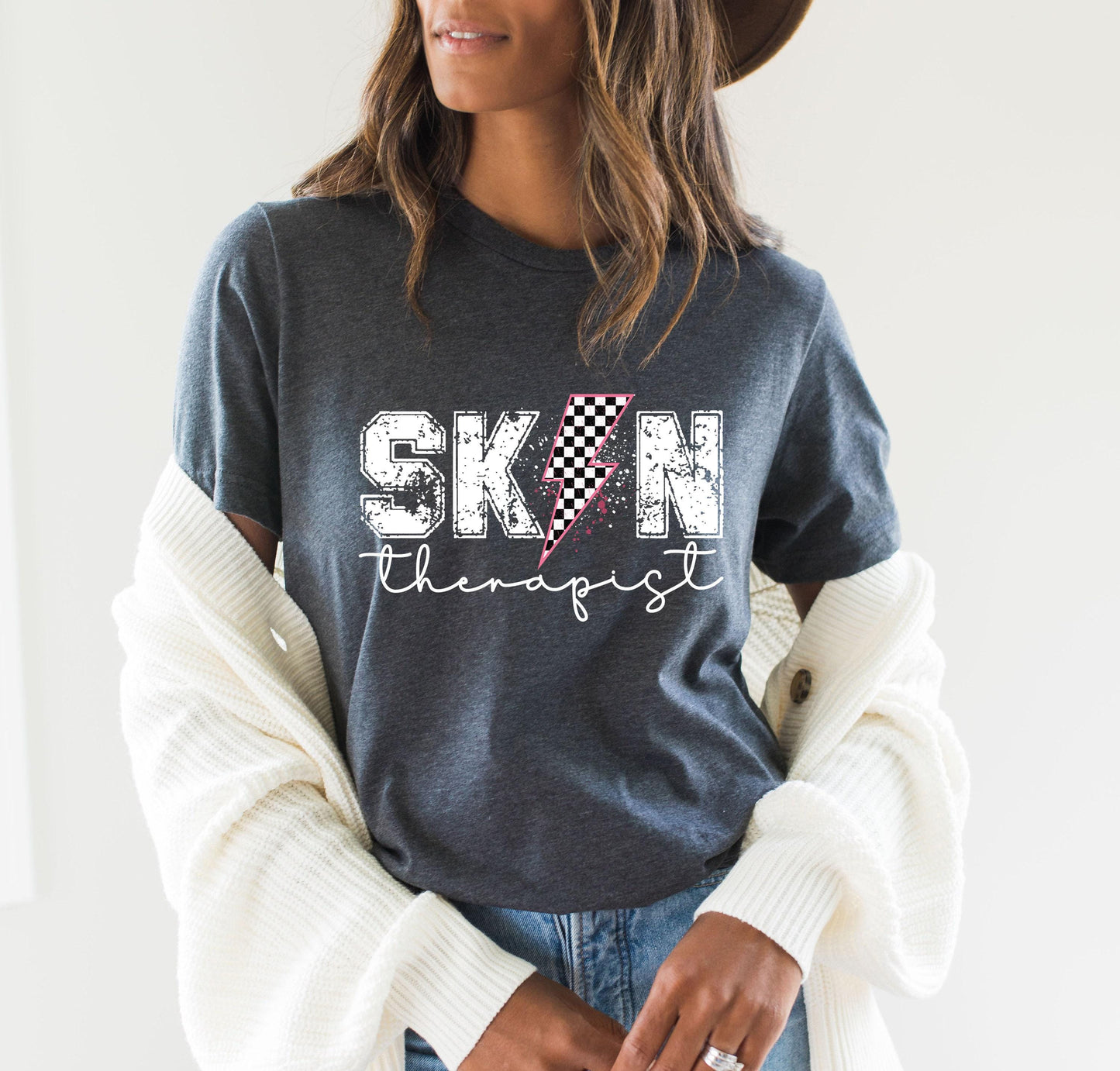 Trendy Skin Therapist Shirt, Women's Esthetician Sweatshirt, Cute Cosmetologist Shirt, Esthetician Graduation Gifts, Beautician Gift