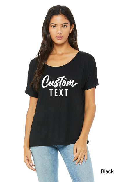 Custom Slouchy Shirt,Off Shoulder ,Relaxed Loose Fit Tee,Slouchy Scoop Neck Tee,Boho Gift,Bohemian Slouchy Tee,One Side Off Shoulder,C7081
