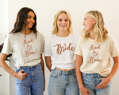 Bride Shirt,Maid of Honor Shirt,Wifey Shirts,Honeymoon Shirts, Bridal Gift, Married Sweatshirt, Bachelorette Vneck, Bridal Party Tee, C6018