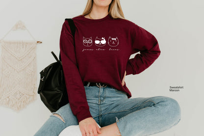 Custom Sweatshirt,Customized Family Sweatshirt,Personalized Friends Shirt,Custom Text shirt,Cat shirt,Matching Sweatshirt,C6035