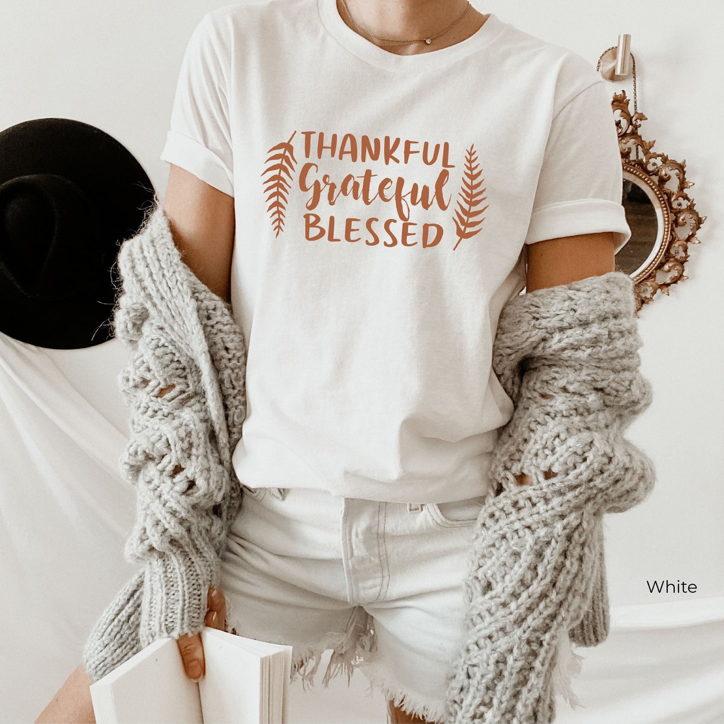 Thankful Grateful Blessed Sweatshirt,Thanksgiving Shirt,Thankful Shirt,Thanksgiving Tee,Grateful Shirt, Fall Shirt, Fall Teacher Shirt,C5979