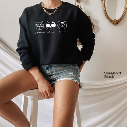 Custom Sweatshirt,Customized Family Sweatshirt,Personalized Friends Shirt,Custom Text shirt,Cat shirt,Matching Sweatshirt,C6035