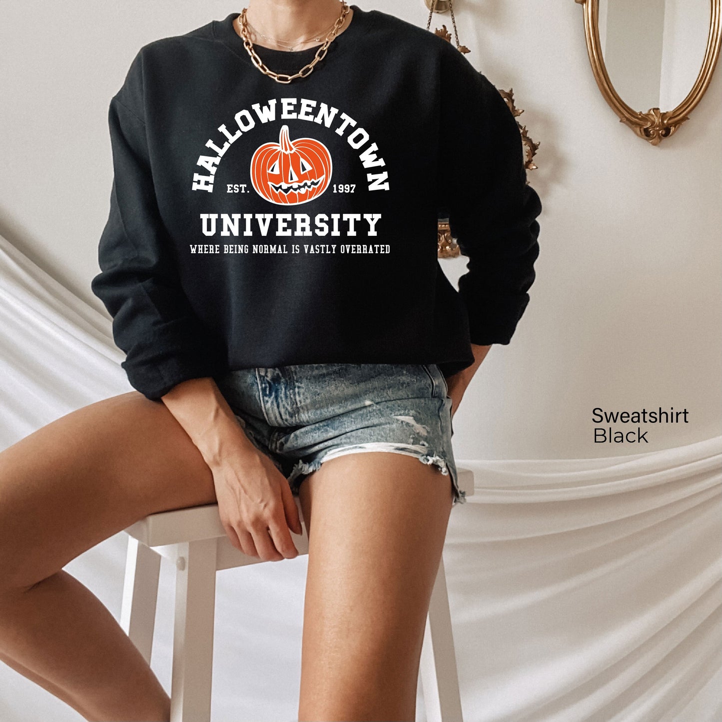Halloween School Sweatshirts,Trendy Halloween Hoodie,Halloweentown University Shirts,Fall Tshirt,Funny Pumpkin  Season T Shirt,Autumn,C6133