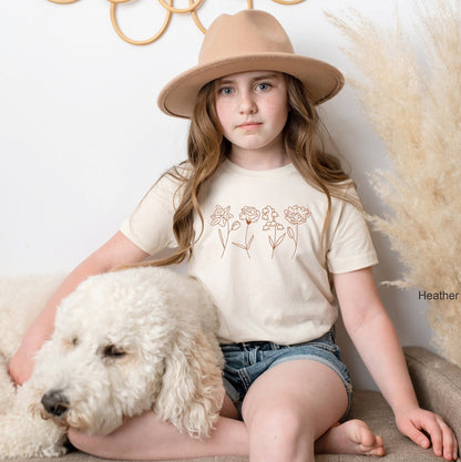 Custom Birth Month Flower Shirt,Women Flower Tanks,Customized Birthday Month Racer Back,Vintage Birthday Tee,Personalized Birtday Gift,C5729