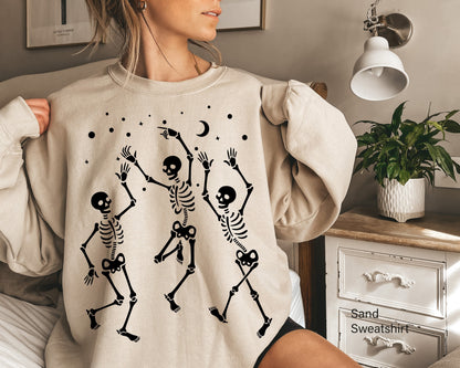 Halloween Skeleton Hoodie,Skeletons Halloween Oversized Sweatshirt,Halloween Dancing Skeleton Sweatshirt,Halloween Costume,C6110