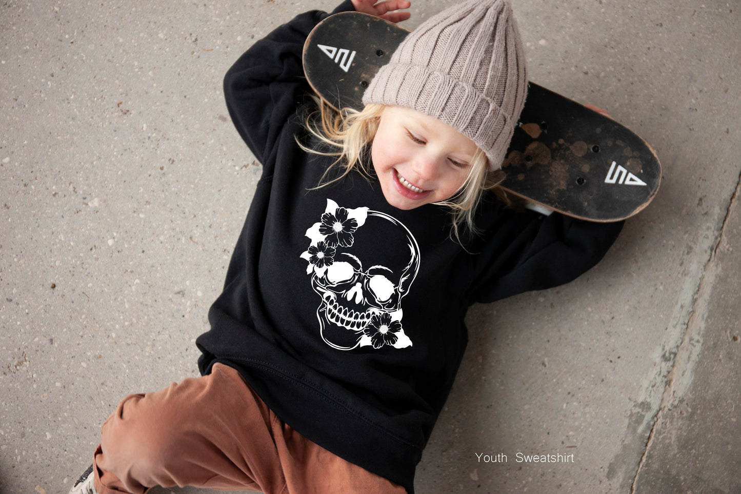 Halloween Skull Shirt,Skull Flower Shirt,Floral Skull Shirt,Goth Shirt,Skull T-Shirt,Skeleton Top,Funny Skulls Tee,Halloween Gift,C6143