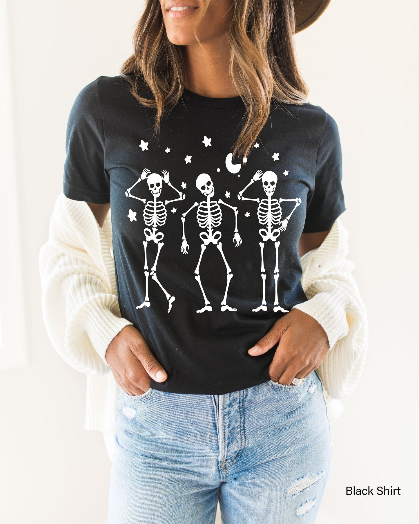 Halloween Skeleton Shirt,Halloween Party Dancing Skeleton Shirt,Skeletons  Halloween Shirt,Halloween Costume,Comfortable Tee,C6117