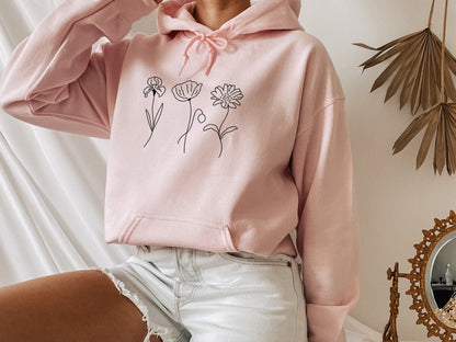 Custom Birth Month Flower Sweatshirt, Birthday Flower Shirt, Birth Month Flower Shirt, Customized Birthday Month Shirt, Gift for Mom  C5729