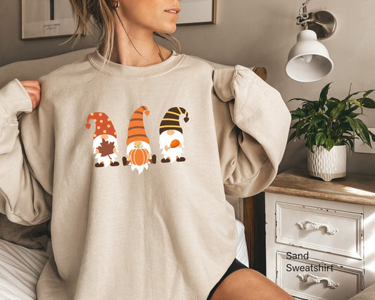 Cute Fall Sweatshirt, Fall Gnomes Shirt, Thanksgiving Shirt,Pumpkin Sweatshirt, Gnome Fall Sweatshirt,Thanksgiving Gnomes,Gnomes Shirt,C6144