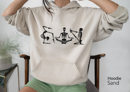 Skeletons Yoga Sweathirt,Skeleton Sweatshirt,Skeletons Halloween Oversized Sweatshirt,Skull Sweatshirt,Skull Tee,C6194