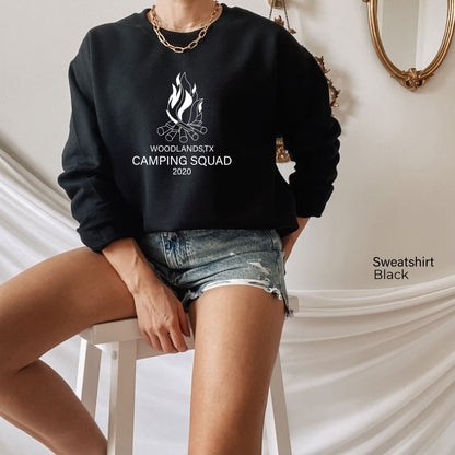 Camp Squad Sweatshirt, Custom Camping Squad Shirts, Camping Sweatshirt, Girls Weekend Matching Shirts, Camping Tee ,Personalized Camp C5986
