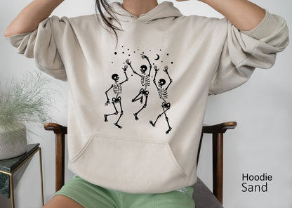 Halloween Party Dancing Skeleton Shirt,Skeletons  Halloween Shirt,Oversized Sweatshirt,Comfortable Tee,Halloween Tee, C6110