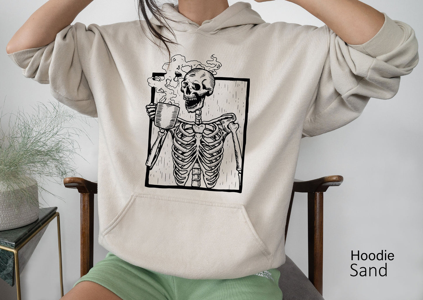 Skeleton Drinking Coffee Shirt, Skeleton Shirt, Coffee Lover Shirt, Funny Skeleton Skull T-Shirt, Funny Halloween shirt,C6141