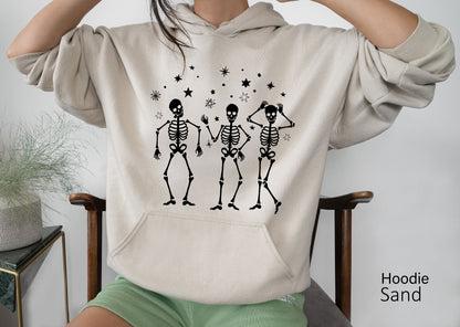 Halloween Skeleton Sweathirt,Halloween Party Dancing Skeleton Shirt,Skeletons  Halloween Shirt,Halloween Costume,Comfortable Tee,C6128