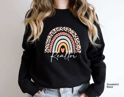 Realtor Sweatshirt,Real Estate Agent Shirt,Realtor Sweatshirt,Gift for Real Estate Agent,House Sweatshirt,Realtor TShirt,Leopard Shirt,C6227