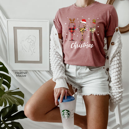 Christmas Wine Sweatshirt,Christmas Drinking T-Shirt,Wine Glass Santa Hat Shirt,Christmas Wine Bling Shirt,Funny Christmas Shirt,C6276