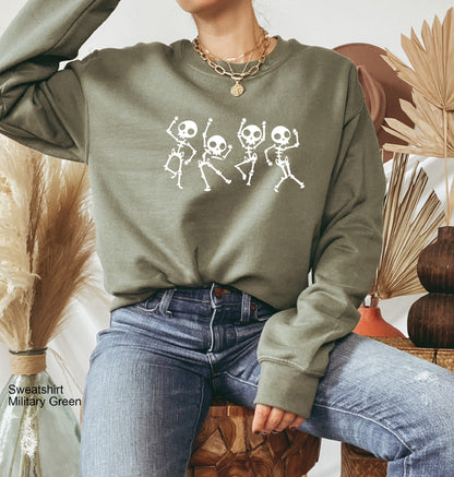 Dancing Skeleton Sweatshirt,Birthday Skeletons Shirts,Fall Women Sweater,Oversized Halloween Hoodies,Halloween Party,Halloween Costume,C6393