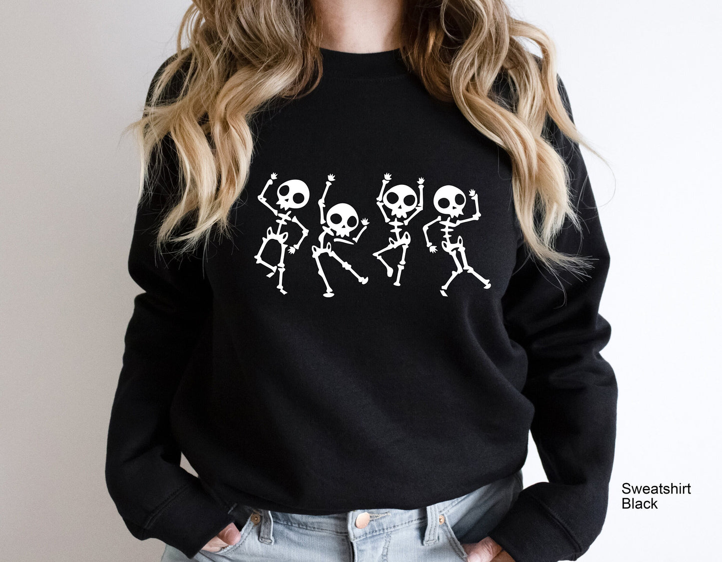Dancing Skeleton Sweatshirt,Birthday Skeletons Shirts,Fall Women Sweater,Oversized Halloween Hoodies,Halloween Party,Halloween Costume,C6393