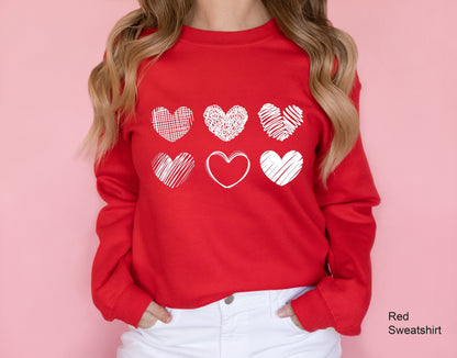 Valentines Day Sweatshirt, Heart Shirt, Valentines Day Shirts For Women, Cute Heart T-shirt, Valentines Day Shirt,Cute Valentine Shirt,C6434