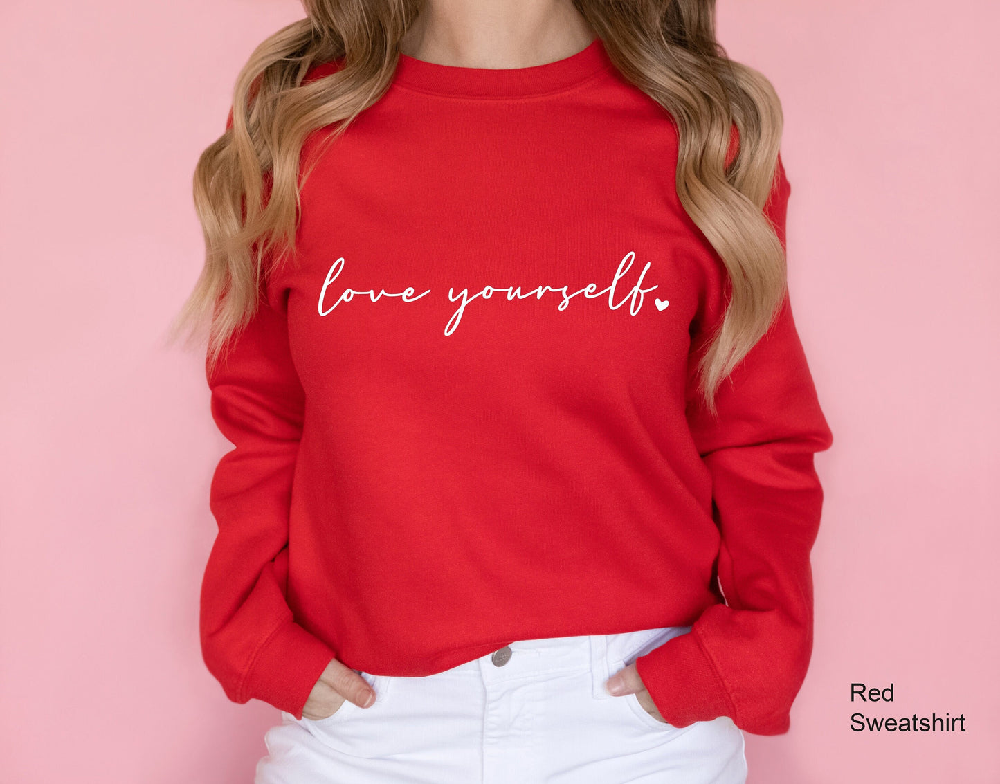 Love Yourself Sweatshirt, Love Hoodie, Heart shirt, Minimalist Heart Shirt, Valentin Day shirt, Lover shirt, Love Yourself Shirt,C6358
