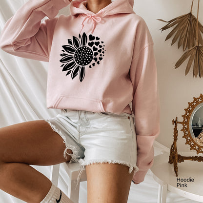 Flower Heart Sweatshirt, Flower Shirt, Wildflowers T-Shirts, Botanic Shirt, Plant Lady Shirt, Floral Shirt, Plant Mama Shirt, C6456