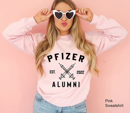 Pfizer Alumni Long Sleeve Shirt,Team Pfizer,Nurse Shirt,Vaccinated ,Funny Pandemic Shirt,Vaccination Shirt,Covid Vaccine Long Sleeve,C5688