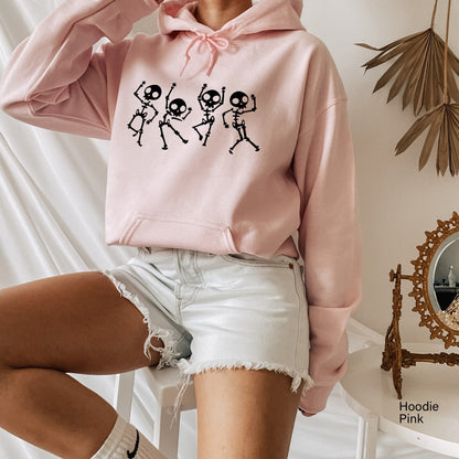 Dancing Skeleton Sweatshirt,Birthday Skeletons Shirts,Fall Women Sweater,Oversized Halloween Hoodies,Halloween Party,Halloween Costume,C6393