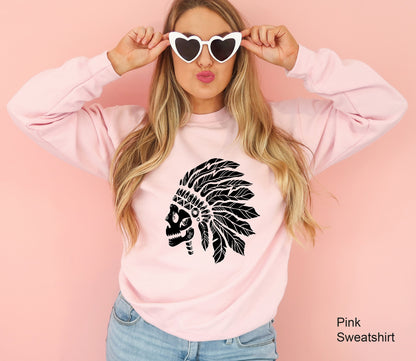 Cute Skull Sweatshirt, Halloween Skeleton Sweatshirt, Skull Sweatshirt, Cute Halloween Skeleton Sweatshirt, C6520