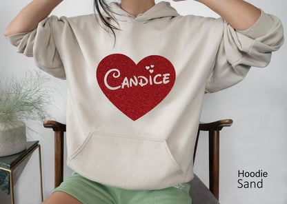 Name Valentine's Gift Heart Shirt, Valentine Outfit, Personalized Valentine's Tee With Heart, Girls Valentines Day Shirt, C6475
