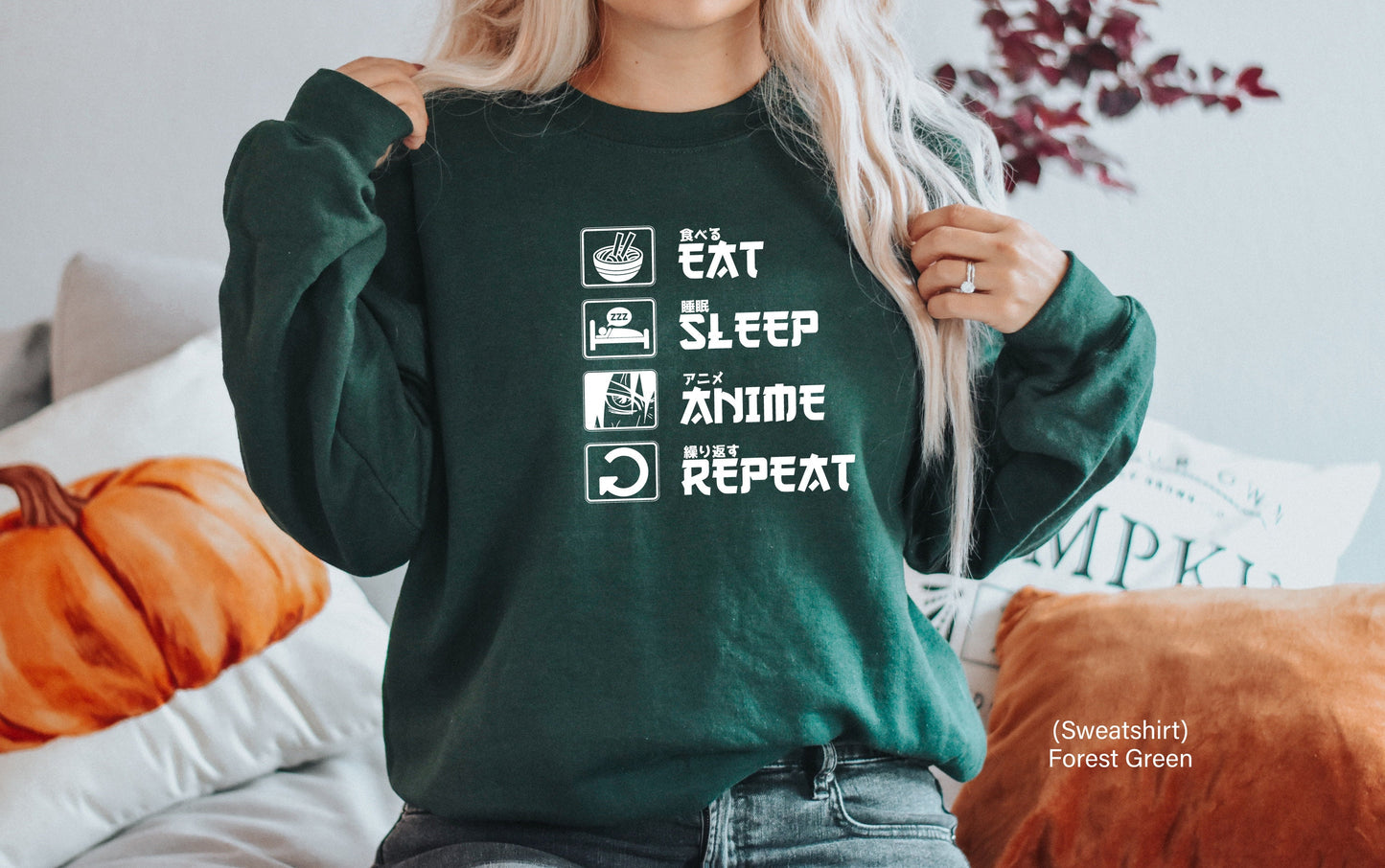 Eat Sleep Anime Repeat Sweatshirt, Anime Otaku Shirt, Gift for Anime Lover, Gift for Anime Fan,Cool Anime Shirt, Gift for Him, C5591