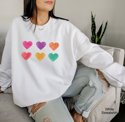 Valentines Day Sweatshirt, Heart Shirt, Valentines Day Shirts For Women, Cute Heart T-shirt, Cute Valentine Shirt,  C6511