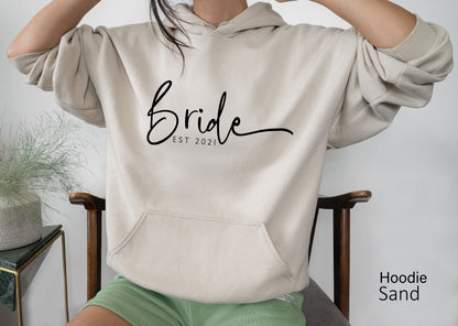 Trendy Bride Sweatshirt,Est 2022 Hoodie,Bride Gift,Wifey Shirt,Just Married Tshirt,New Bride Tee,Bridal Shower Gift,Honeymoon Shirts,C5837