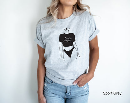Love Yourself Sweatshirt, Fashion Silhouette Shirt, Fashion Hoodie, Love Shirt, Valentine Day Gifts, Heart Shirt, C6391