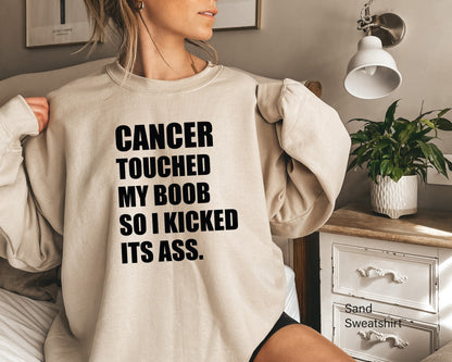 Breast Cancer Shirt, Funny Cancer Shirt, Cancer T Shirt, Cancer Survivor, Cancer Touched My Boob, C6596