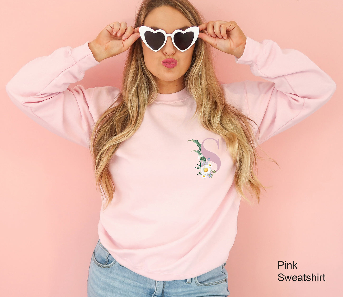 Custom Initial Letter Sweatshirt, Personalized Valentines Hoodie,  Minimalist Name Printing Shirt, Valentines Shirt, Loved, C6660