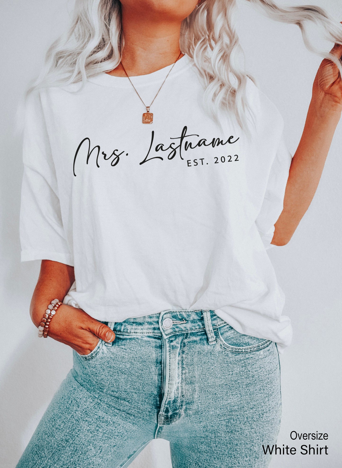 Custom Mrs Shirt,Mrs T Shirt Customized,Mrs Tank Tops,Mrs Est Tees,Personalized Mrs Tshirt,Mrs Last Name Tee,Wife Est 2022,Bride Gifts,C6147