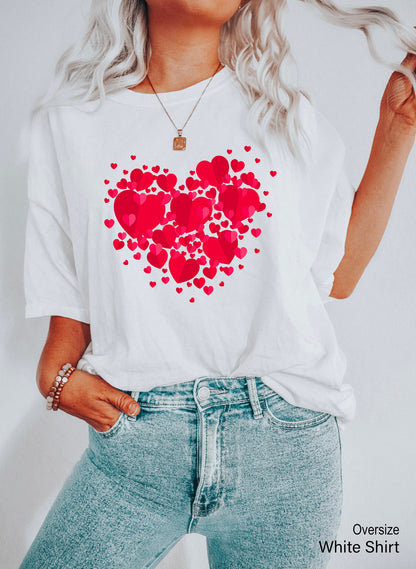Double Heart Sweatshirt, Valentine Heart Hoodie, Teacher Gift, Mothers Day Gift Shirt, Love Shirt, Gift For Mom, Heart Tee, C6719