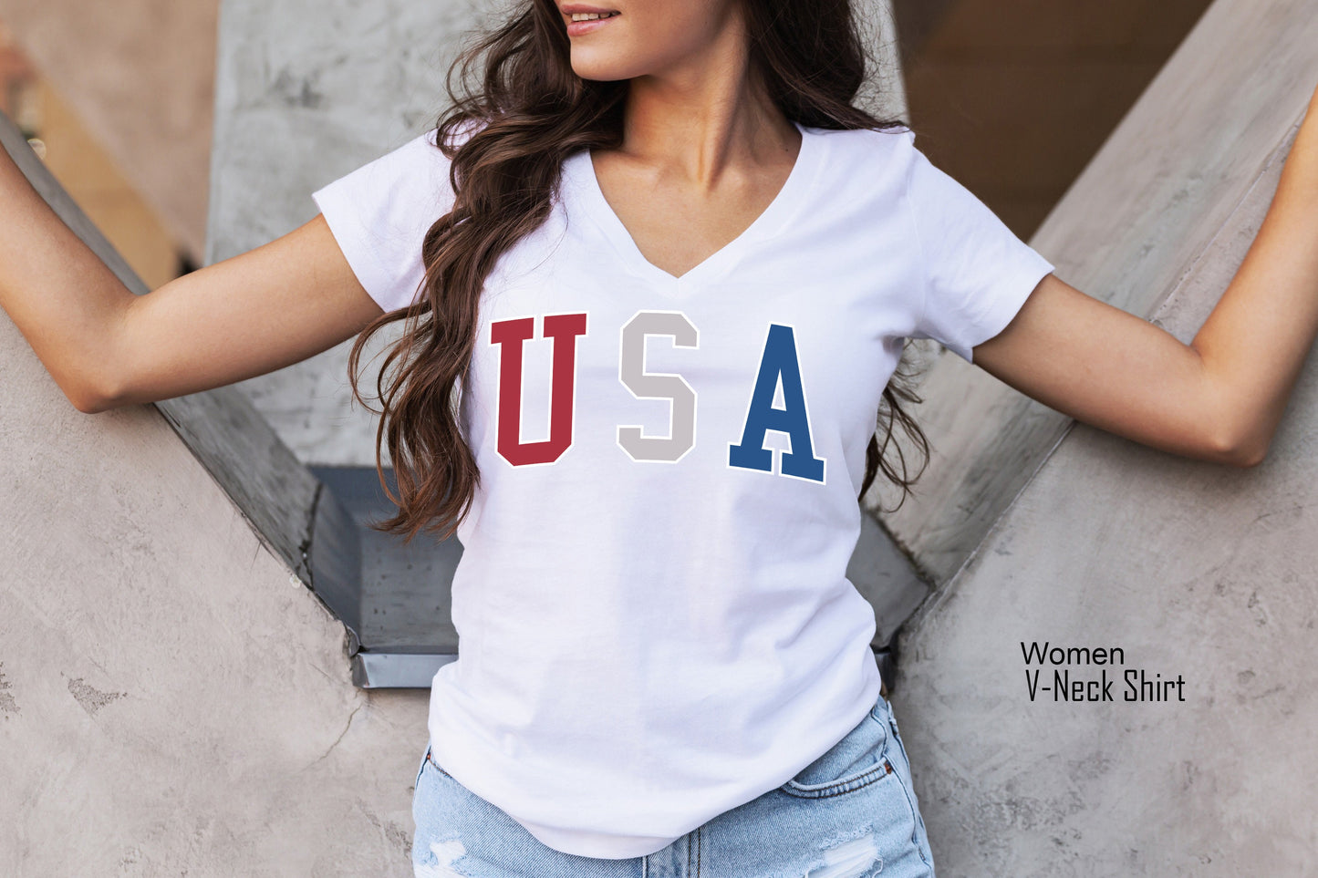 USA Shirt, Red White Blue Unisex Crewneck Shirt, 4th of July Shirt, Big USA Tshirt, Usa Flag Shirt, C6815