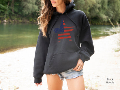 American Flag Star Sweatshirt, Women's Patriotic Sweatshirt, American Flag Hoodie, Patriotic Sweatshirt, American Usa Shirt, C6822