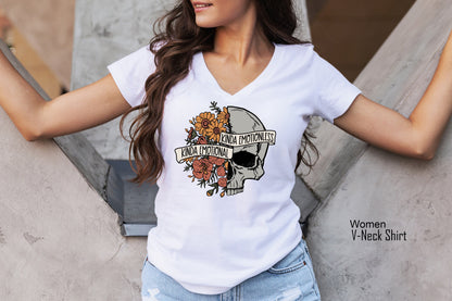 Kinda Emotional Kinda Emotionless Shirt, Flower Skull Shirt, Motivational Shirt, Skeleton Design, Dead Inside, PC6834