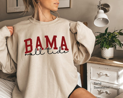 BAMA Alabama Roll Tide Sweatshirt, Bama T-Shirt, Alabama Shirt, Alabama Lover Tee, Alabama Clothing,  C6799