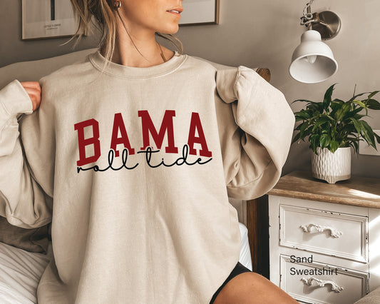 BAMA Alabama Roll Tide Sweatshirt, Bama T-Shirt, Alabama Shirt, Alabama Lover Tee, Alabama Clothing,  C6799