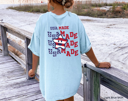 Made in the USA Shirt,USA Star,July 4th,America Flag T-shirt,USA Smiley Tee,Fourth of July Party Shirt,Memorial Day Shirt,Patriotic,C6839