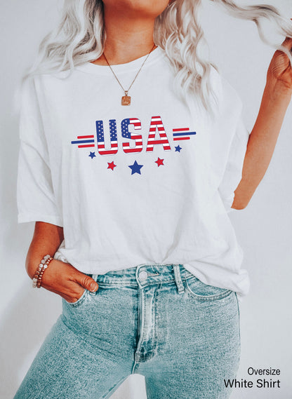 Trendy  USA Flag Tanks,4th of July Party Shirt,Big America Star Tee,Cute Fourth of July Racerback,Republican Tank Top,Patriotic Tshirt,C6844