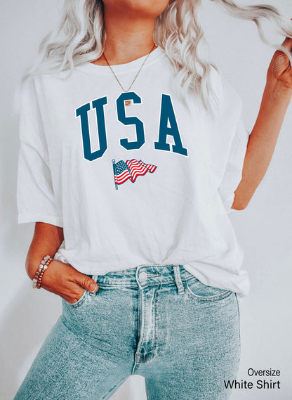 USA Flag Shirt,4th of July Shirt,Big Usa T-shirt,Usa Flag Tee, USA Tee,USA V Neck,Patriotic Shirt,American Flag Racer Back,C6830