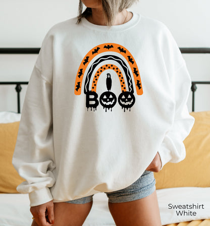 Halloween Boo Shirt,Halloween Rainbow shirt,Halloween Party, Halloween Spooky Shirt,  Shirt,Halloween Funny Tee, C6111