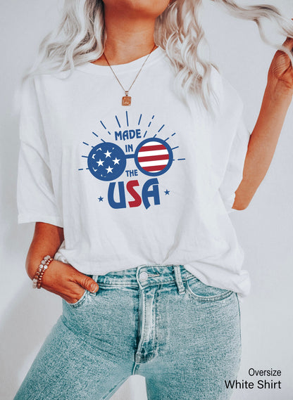 Made in USA Tanks,Trendy America Shirts,4th of July Party Shirt,Made In America Racerback,Patriotic Shirt,Cute 4th of July Tank Tops C6873