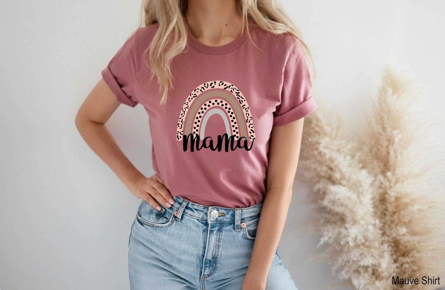 Leopard Rainbow Mama Shirt, Blessed Mama Shirt, Mom Life Shirt,Mothers day gift,mama shirt,Mother's Day Shirt,mom quotes Shirt,c6114